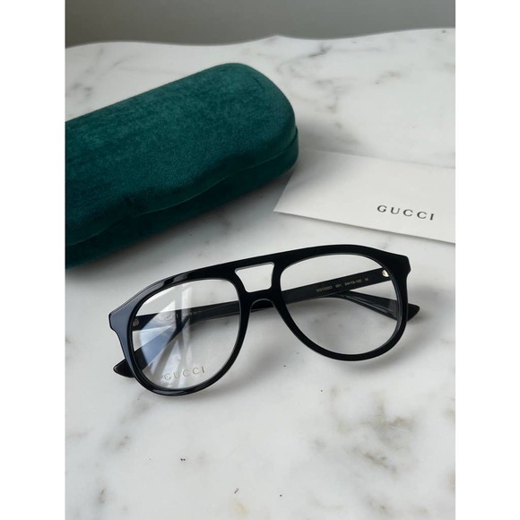 NEW Gucci GG1320O Black Oversized Aviator Eyeglasses Frames - Picture 3 of 9